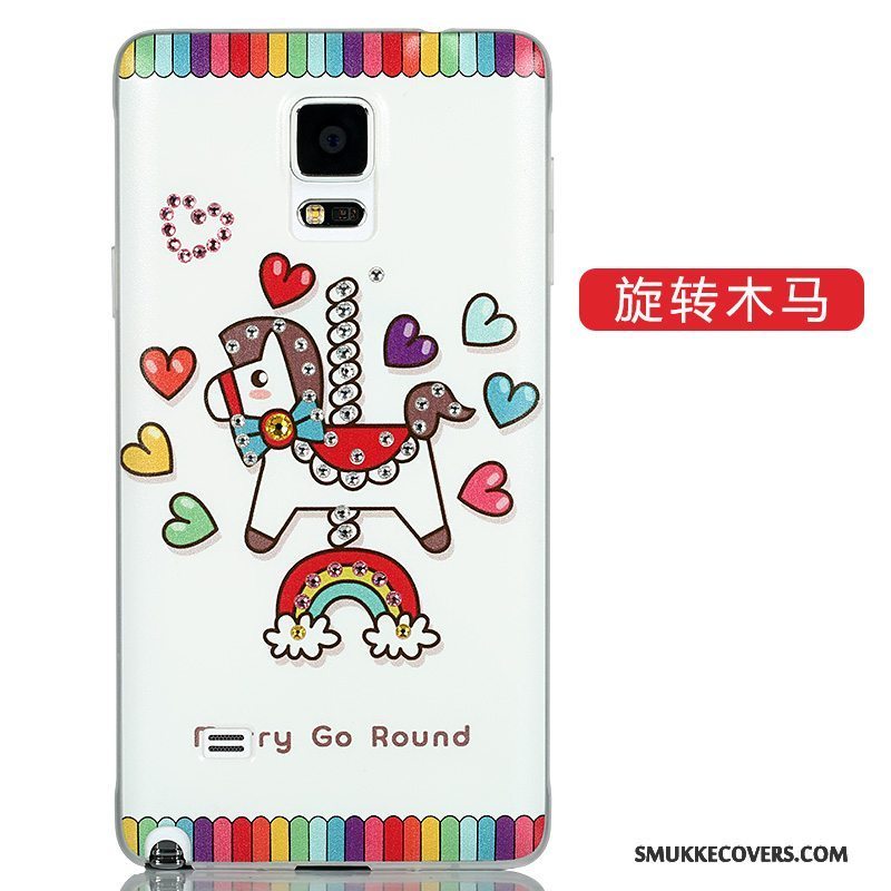 Etui Samsung Galaxy Note 4 Cartoon Lyserød Nubuck, Cover Samsung Galaxy Note 4 Beskyttelse Hård Telefon