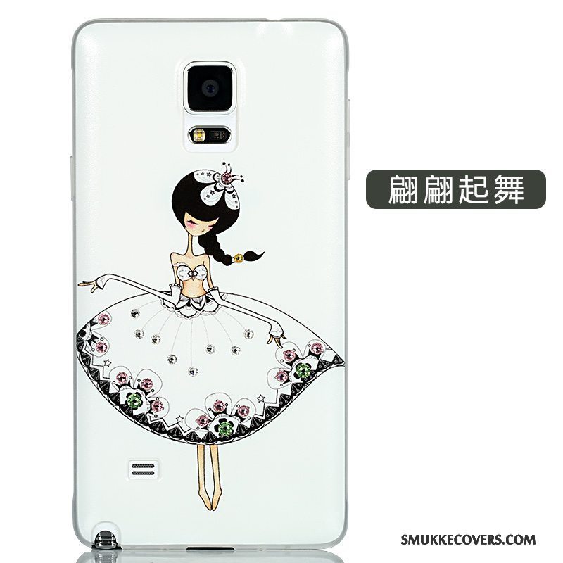 Etui Samsung Galaxy Note 4 Cartoon Lyserød Nubuck, Cover Samsung Galaxy Note 4 Beskyttelse Hård Telefon