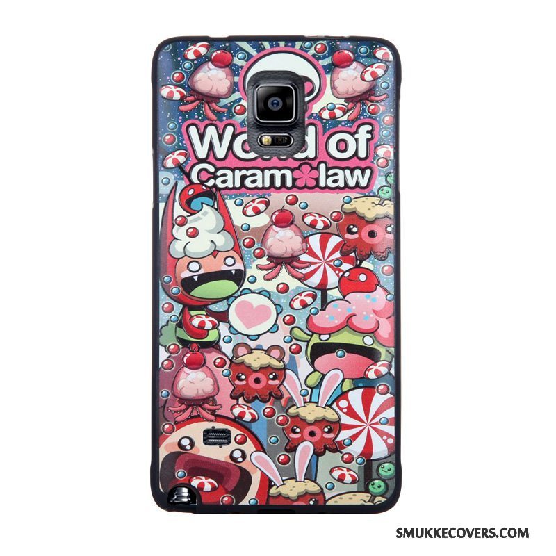 Etui Samsung Galaxy Note 4 Farve Hærdning Trend, Cover Samsung Galaxy Note 4 Relief Skærmbeskyttelse Telefon