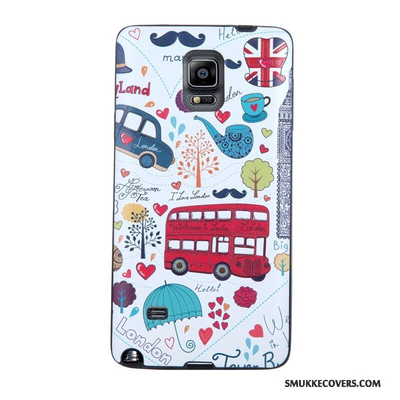 Etui Samsung Galaxy Note 4 Farve Hærdning Trend, Cover Samsung Galaxy Note 4 Relief Skærmbeskyttelse Telefon