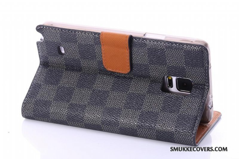 Etui Samsung Galaxy Note 4 Læder Sort Bagdæksel, Cover Samsung Galaxy Note 4 Beskyttelse Telefonternet