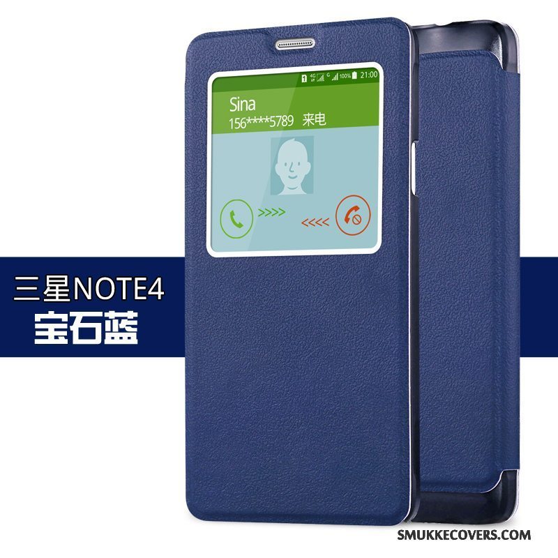 Etui Samsung Galaxy Note 4 Læder Telefonanti-fald, Cover Samsung Galaxy Note 4 Folio