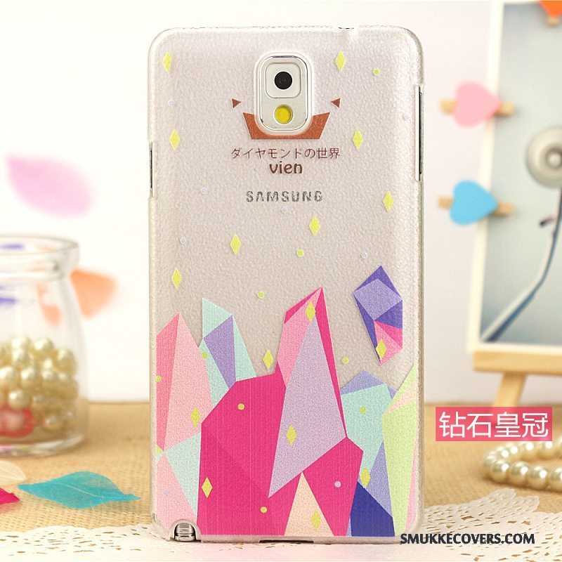 Etui Samsung Galaxy Note 4 Læder Telefonhård, Cover Samsung Galaxy Note 4 Malet Mønster Lyserød