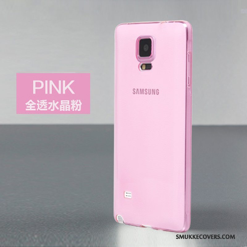 Etui Samsung Galaxy Note 4 Silikone Anti-fald Gennemsigtig, Cover Samsung Galaxy Note 4 Blød Guld Tynd