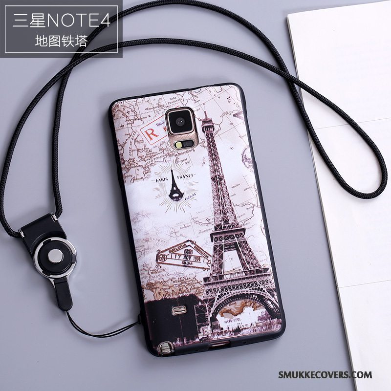 Etui Samsung Galaxy Note 4 Silikone Hængende Ornamenter Af Personlighed, Cover Samsung Galaxy Note 4 Farve Telefonanti-fald