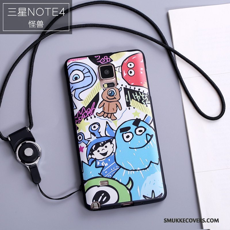 Etui Samsung Galaxy Note 4 Silikone Hængende Ornamenter Af Personlighed, Cover Samsung Galaxy Note 4 Farve Telefonanti-fald