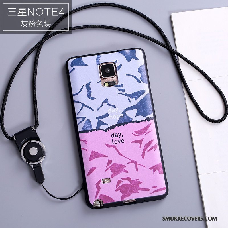 Etui Samsung Galaxy Note 4 Silikone Hængende Ornamenter Af Personlighed, Cover Samsung Galaxy Note 4 Farve Telefonanti-fald