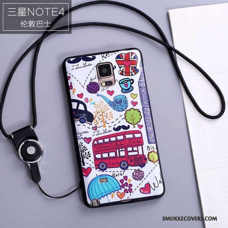 Etui Samsung Galaxy Note 4 Silikone Hængende Ornamenter Af Personlighed, Cover Samsung Galaxy Note 4 Farve Telefonanti-fald