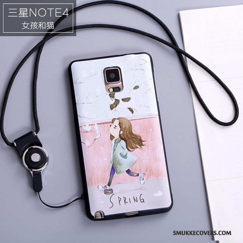 Etui Samsung Galaxy Note 4 Silikone Hængende Ornamenter Af Personlighed, Cover Samsung Galaxy Note 4 Farve Telefonanti-fald