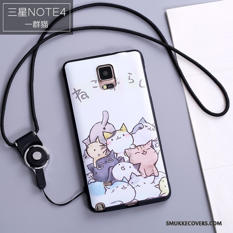 Etui Samsung Galaxy Note 4 Silikone Hængende Ornamenter Af Personlighed, Cover Samsung Galaxy Note 4 Farve Telefonanti-fald