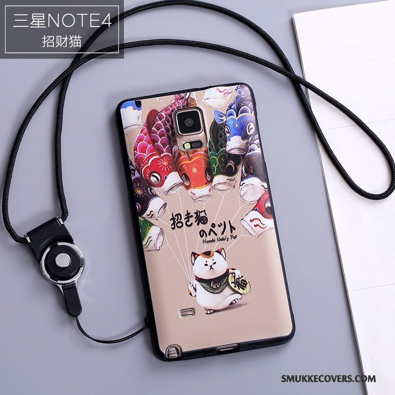 Etui Samsung Galaxy Note 4 Silikone Hængende Ornamenter Af Personlighed, Cover Samsung Galaxy Note 4 Farve Telefonanti-fald