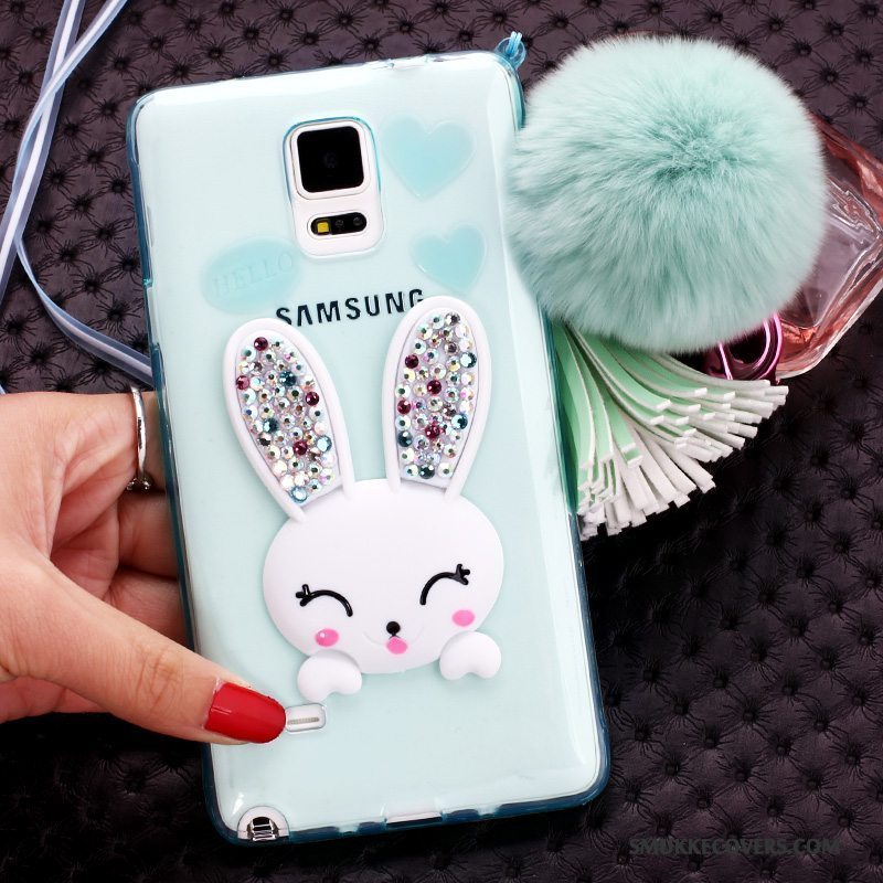 Etui Samsung Galaxy Note 4 Silikone Lilla Pels Bold, Cover Samsung Galaxy Note 4 Strass Telefonkanin