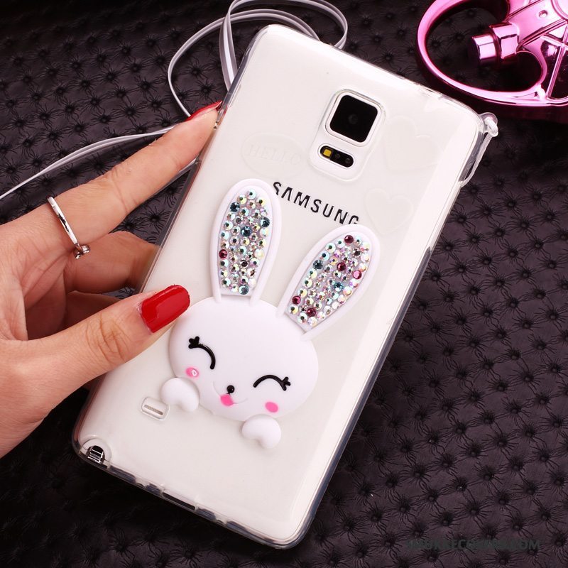 Etui Samsung Galaxy Note 4 Silikone Lilla Pels Bold, Cover Samsung Galaxy Note 4 Strass Telefonkanin