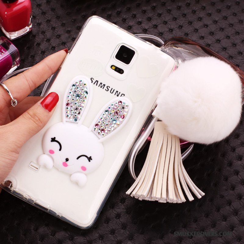 Etui Samsung Galaxy Note 4 Silikone Lilla Pels Bold, Cover Samsung Galaxy Note 4 Strass Telefonkanin