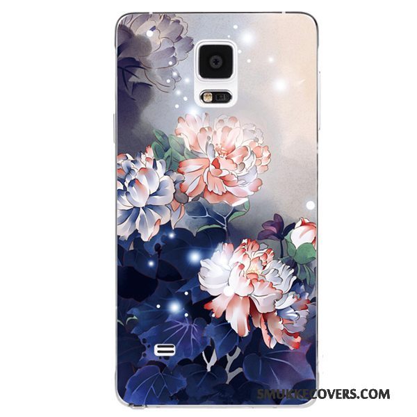 Etui Samsung Galaxy Note 4 Vintage Kinesisk Stil Lilla, Cover Samsung Galaxy Note 4 Blød Telefonhåndmalet