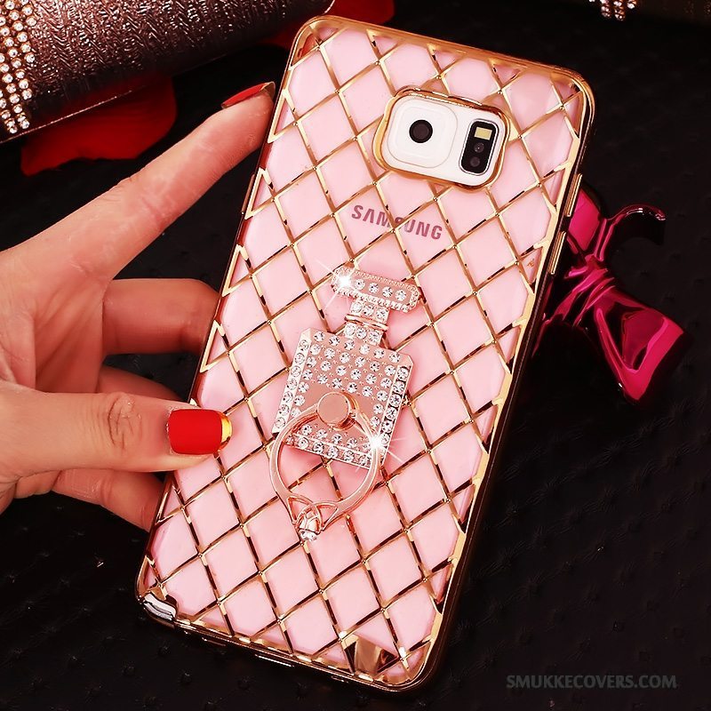 Etui Samsung Galaxy Note 5 Beskyttelse Ring Tynd, Cover Samsung Galaxy Note 5 Strass Lyserød