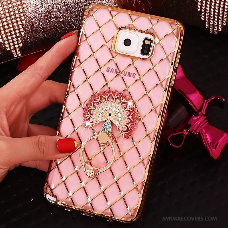 Etui Samsung Galaxy Note 5 Beskyttelse Ring Tynd, Cover Samsung Galaxy Note 5 Strass Lyserød