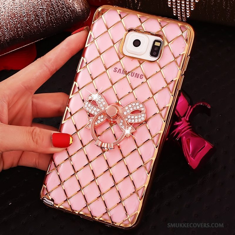 Etui Samsung Galaxy Note 5 Beskyttelse Ring Tynd, Cover Samsung Galaxy Note 5 Strass Lyserød