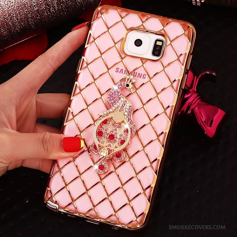 Etui Samsung Galaxy Note 5 Beskyttelse Ring Tynd, Cover Samsung Galaxy Note 5 Strass Lyserød