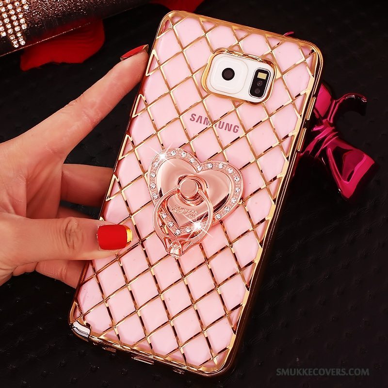 Etui Samsung Galaxy Note 5 Beskyttelse Ring Tynd, Cover Samsung Galaxy Note 5 Strass Lyserød