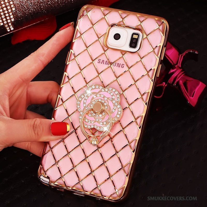 Etui Samsung Galaxy Note 5 Beskyttelse Ring Tynd, Cover Samsung Galaxy Note 5 Strass Lyserød