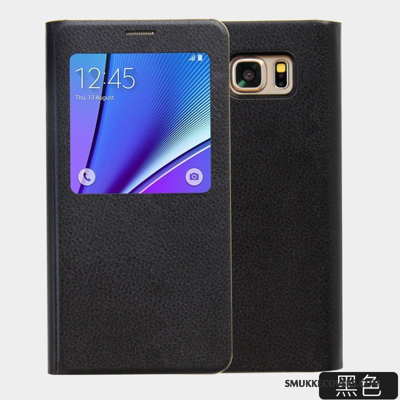 Etui Samsung Galaxy Note 5 Beskyttelse Vækstdvale Telefon, Cover Samsung Galaxy Note 5 Læder Hvid Ny