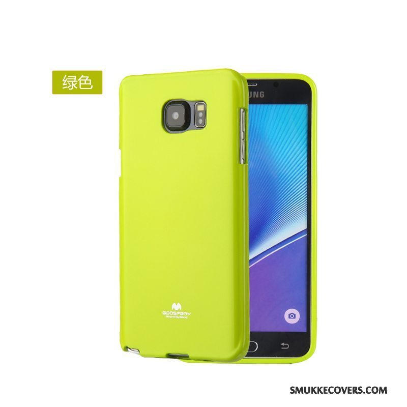 Etui Samsung Galaxy Note 5 Blød Anti-fald Grøn, Cover Samsung Galaxy Note 5 Silikone Telefontynd