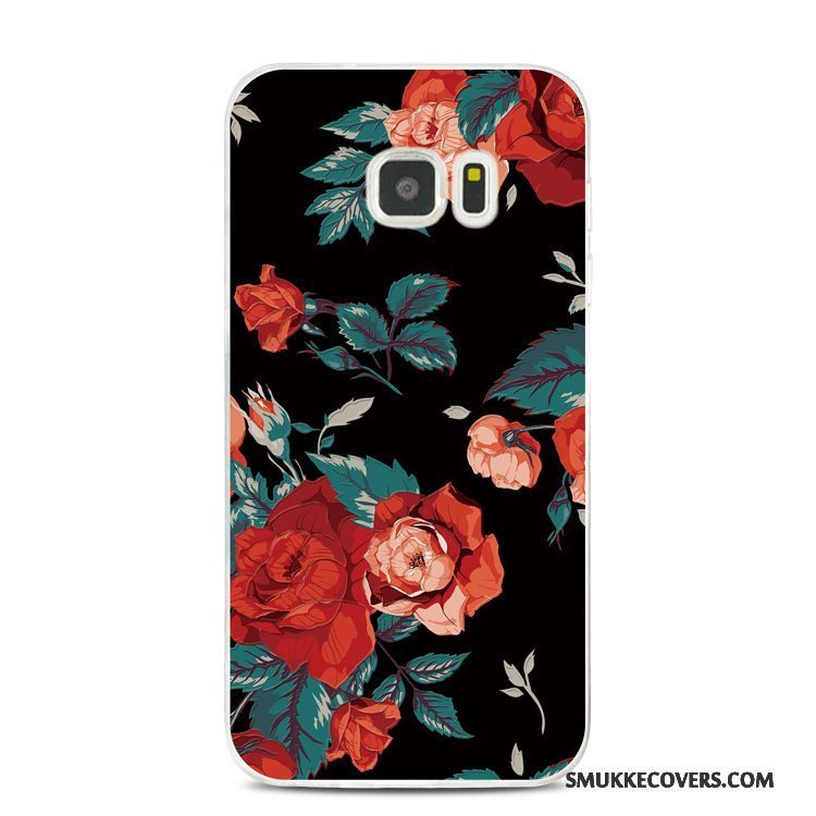 Etui Samsung Galaxy Note 5 Blød Cyan Telefon, Cover Samsung Galaxy Note 5 Relief Lille Sektion Blomster