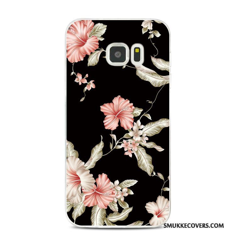 Etui Samsung Galaxy Note 5 Blød Cyan Telefon, Cover Samsung Galaxy Note 5 Relief Lille Sektion Blomster