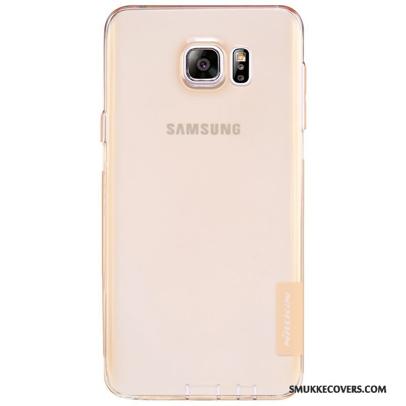 Etui Samsung Galaxy Note 5 Blød Gennemsigtig Guld, Cover Samsung Galaxy Note 5 Beskyttelse Blå