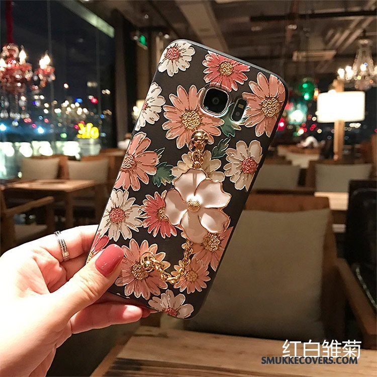 Etui Samsung Galaxy Note 5 Blød Grøn Blomster, Cover Samsung Galaxy Note 5 Relief Nubuck Telefon