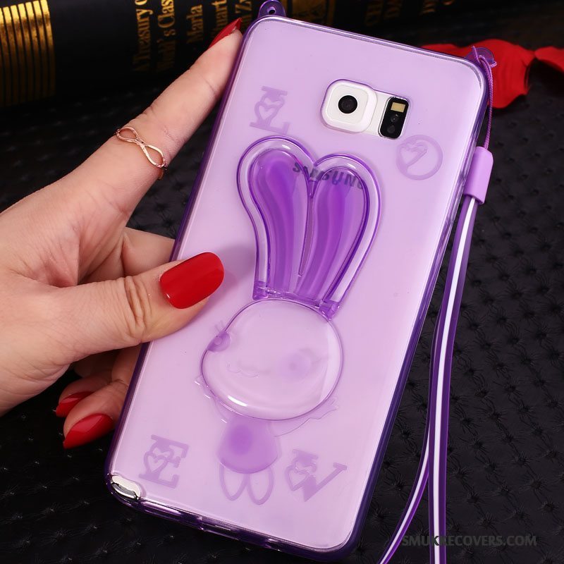 Etui Samsung Galaxy Note 5 Cartoon Telefonlyserød, Cover Samsung Galaxy Note 5 Strass Hængende Ornamenter