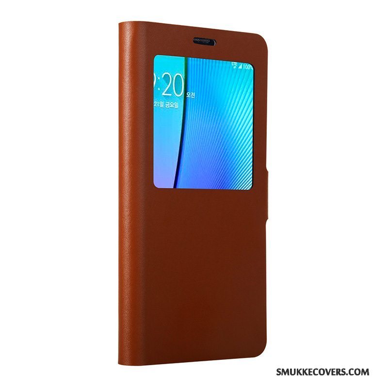 Etui Samsung Galaxy Note 5 Folio Blå Telefon, Cover Samsung Galaxy Note 5 Læder