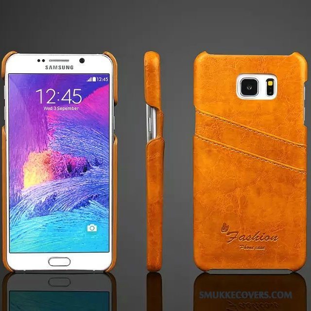 Etui Samsung Galaxy Note 5 Læder Af Personlighed Blå, Cover Samsung Galaxy Note 5 Beskyttelse Bagdæksel Kort