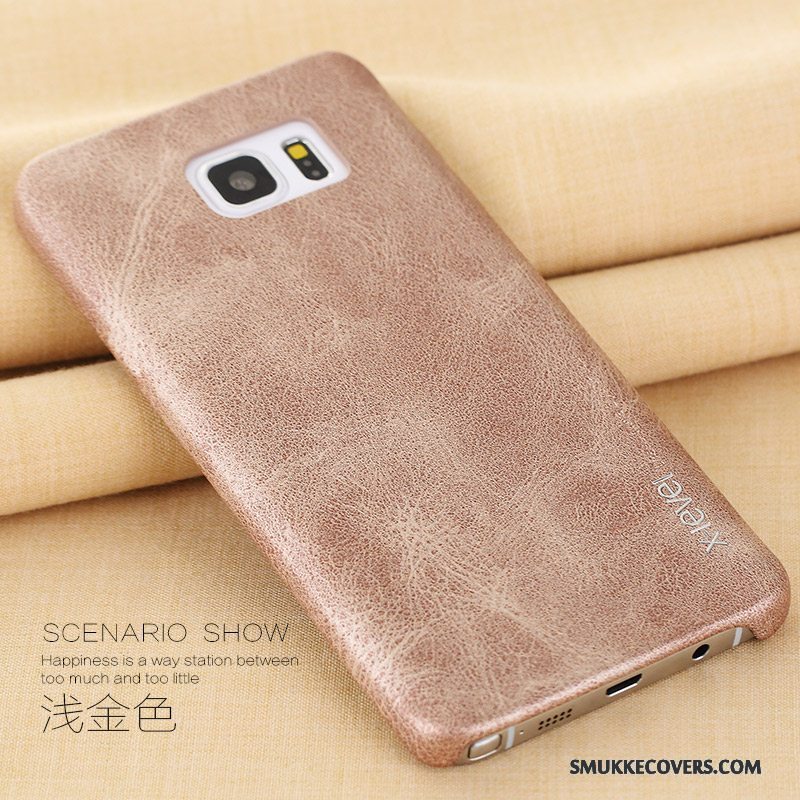 Etui Samsung Galaxy Note 5 Læder Business Brun, Cover Samsung Galaxy Note 5 Beskyttelse Anti-fald Telefon