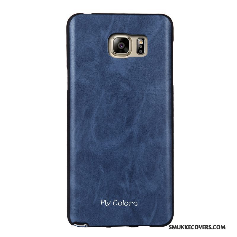 Etui Samsung Galaxy Note 5 Læder Business Telefon, Cover Samsung Galaxy Note 5 Blød Rød