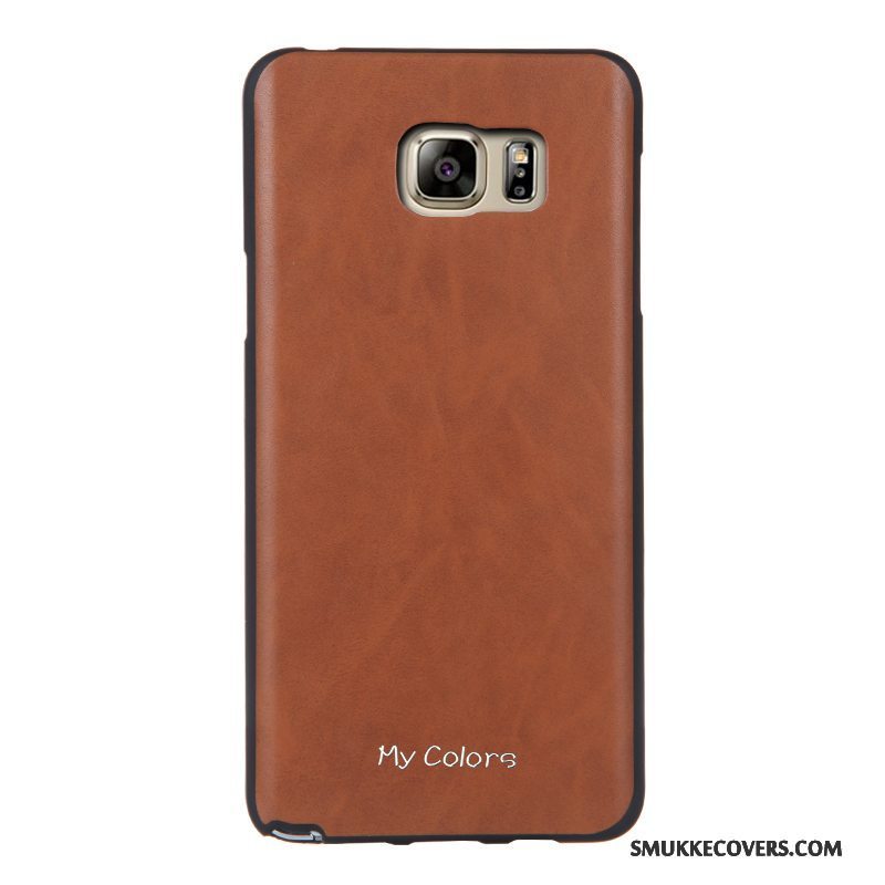 Etui Samsung Galaxy Note 5 Læder Business Telefon, Cover Samsung Galaxy Note 5 Blød Rød