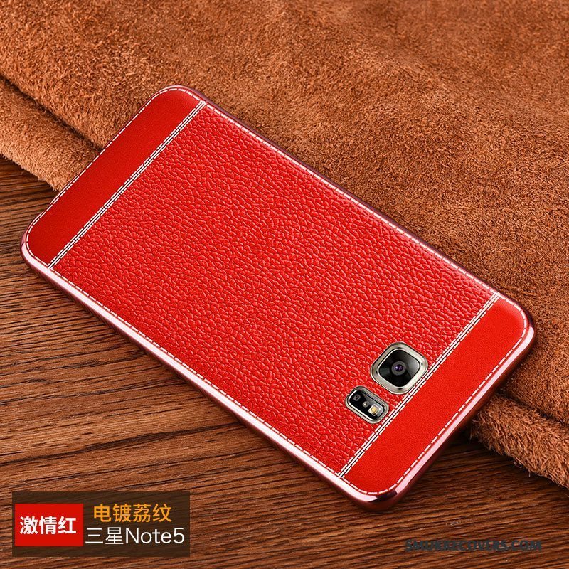 Etui Samsung Galaxy Note 5 Læder Mønster Belægning, Cover Samsung Galaxy Note 5 Farve Anti-fald Trend