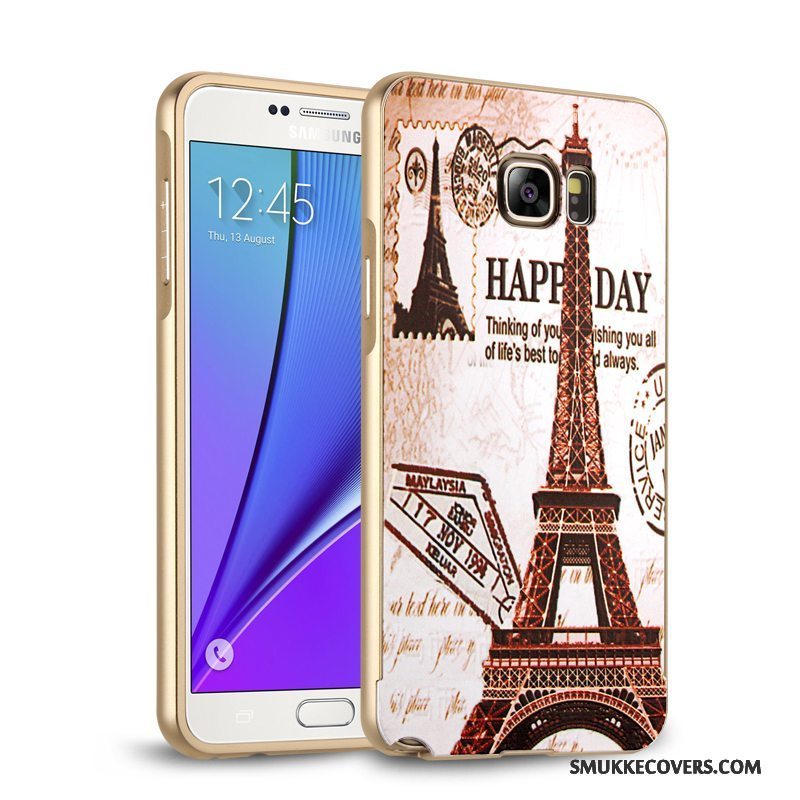 Etui Samsung Galaxy Note 5 Metal Bagdæksel Telefon, Cover Samsung Galaxy Note 5 Beskyttelse Anti-fald Ramme