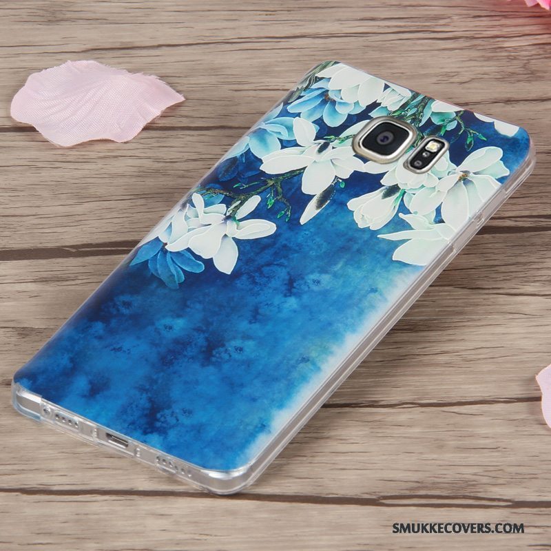 Etui Samsung Galaxy Note 5 Relief Anti-fald Lilla, Cover Samsung Galaxy Note 5 Silikone Ny Tynd