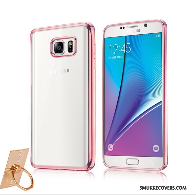 Etui Samsung Galaxy Note 5 Silikone Grå Belægning, Cover Samsung Galaxy Note 5 Blød Ny Gennemsigtig