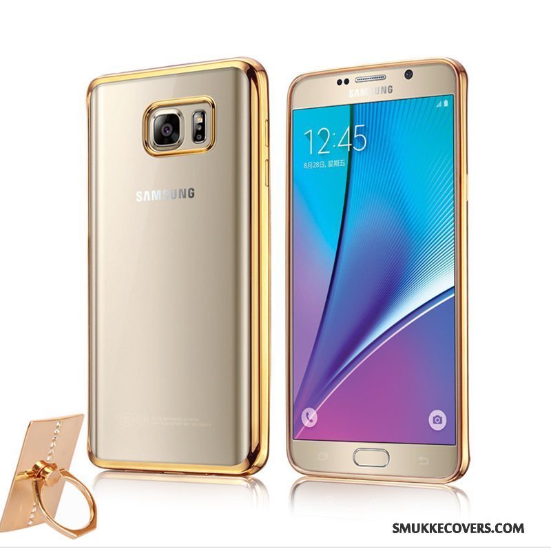 Etui Samsung Galaxy Note 5 Silikone Grå Belægning, Cover Samsung Galaxy Note 5 Blød Ny Gennemsigtig