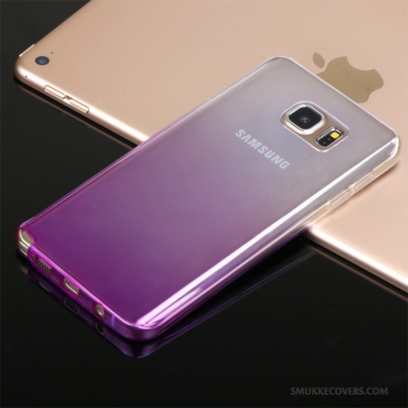 Etui Samsung Galaxy Note 5 Silikone Let Tynd Lilla, Cover Samsung Galaxy Note 5 Beskyttelse Gennemsigtig Telefon