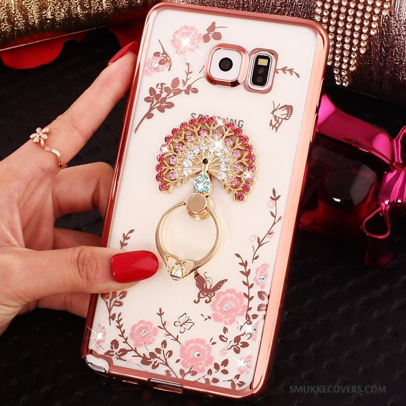 Etui Samsung Galaxy Note 5 Strass Gennemsigtig Telefon, Cover Samsung Galaxy Note 5 Silikone Ring Spænde