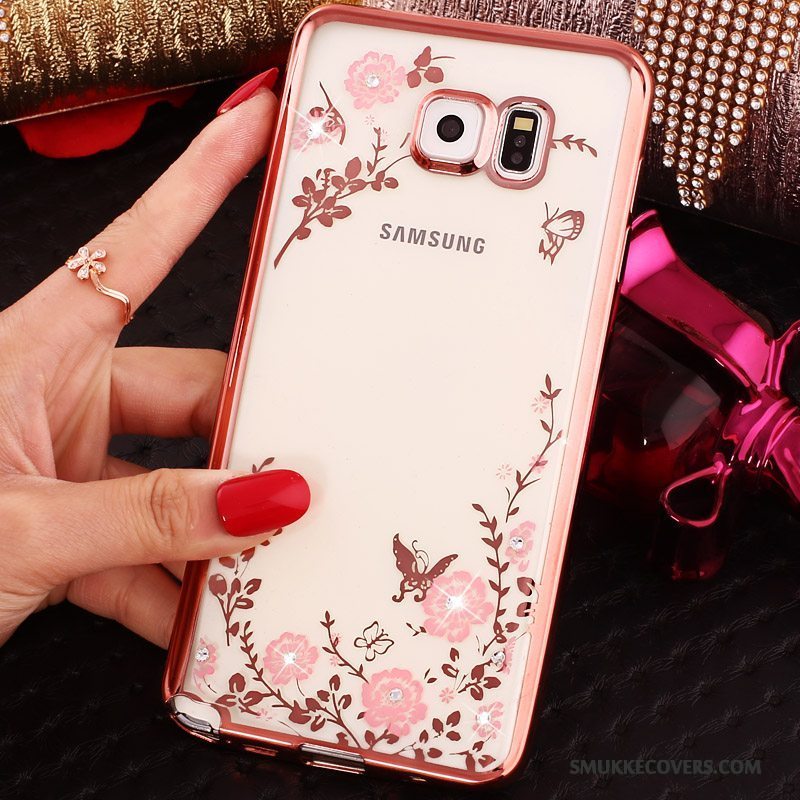 Etui Samsung Galaxy Note 5 Strass Gennemsigtig Telefon, Cover Samsung Galaxy Note 5 Silikone Ring Spænde