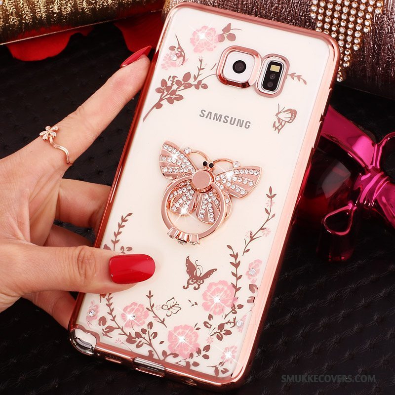 Etui Samsung Galaxy Note 5 Strass Gennemsigtig Telefon, Cover Samsung Galaxy Note 5 Silikone Ring Spænde