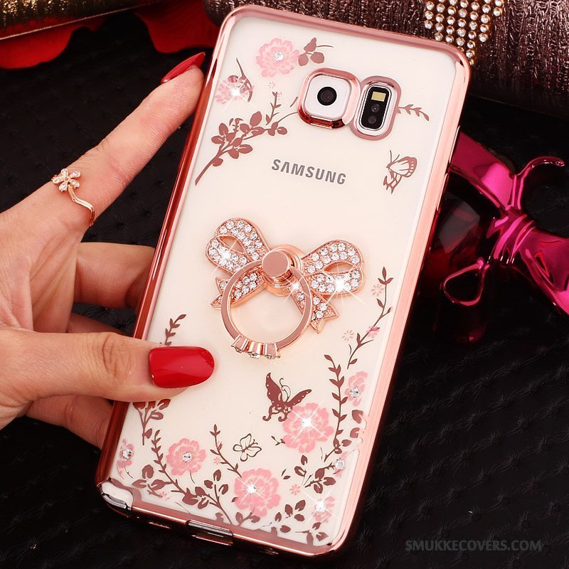 Etui Samsung Galaxy Note 5 Strass Gennemsigtig Telefon, Cover Samsung Galaxy Note 5 Silikone Ring Spænde