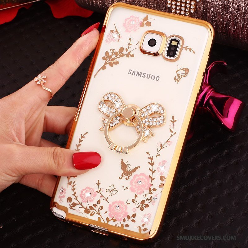 Etui Samsung Galaxy Note 5 Strass Gennemsigtig Telefon, Cover Samsung Galaxy Note 5 Silikone Ring Spænde