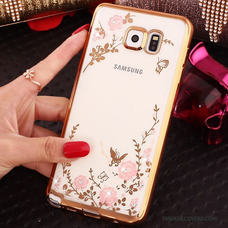Etui Samsung Galaxy Note 5 Strass Gennemsigtig Telefon, Cover Samsung Galaxy Note 5 Silikone Ring Spænde