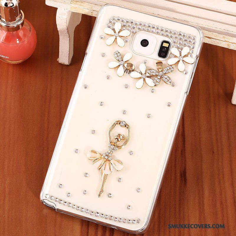 Etui Samsung Galaxy Note 5 Strass Guld Hård, Cover Samsung Galaxy Note 5 Beskyttelse Gennemsigtig Telefon